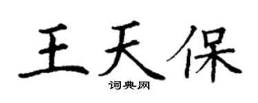 丁谦王天保楷书个性签名怎么写