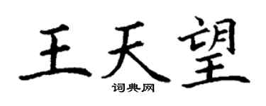 丁谦王天望楷书个性签名怎么写