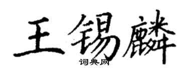 丁谦王锡麟楷书个性签名怎么写