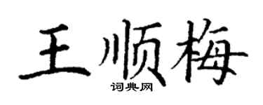 丁谦王顺梅楷书个性签名怎么写