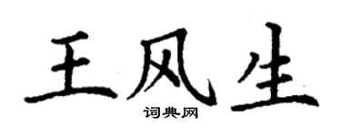 丁谦王风生楷书个性签名怎么写