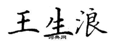 丁谦王生浪楷书个性签名怎么写