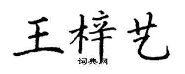 丁谦王梓艺楷书个性签名怎么写