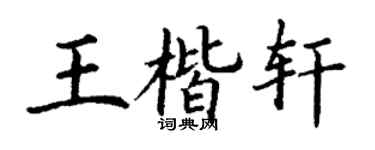 丁谦王楷轩楷书个性签名怎么写