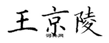 丁谦王京陵楷书个性签名怎么写