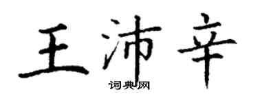 丁谦王沛辛楷书个性签名怎么写