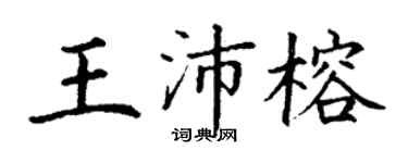 丁谦王沛榕楷书个性签名怎么写