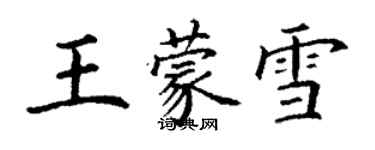 丁谦王蒙雪楷书个性签名怎么写