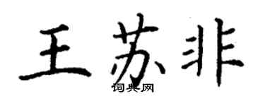 丁谦王苏非楷书个性签名怎么写