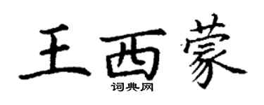 丁谦王西蒙楷书个性签名怎么写