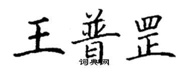 丁谦王普罡楷书个性签名怎么写