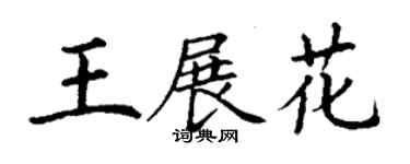 丁谦王展花楷书个性签名怎么写