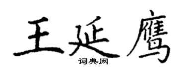 丁谦王延鹰楷书个性签名怎么写