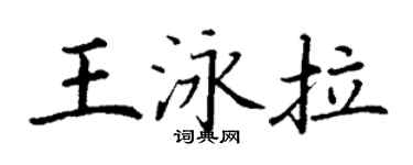 丁谦王泳拉楷书个性签名怎么写