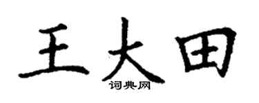 丁谦王大田楷书个性签名怎么写