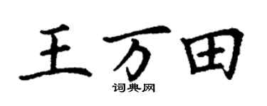 丁谦王万田楷书个性签名怎么写