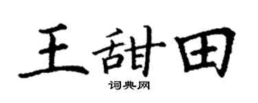 丁谦王甜田楷书个性签名怎么写