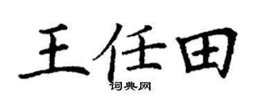 丁谦王任田楷书个性签名怎么写