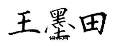 丁谦王墨田楷书个性签名怎么写