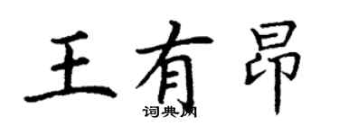 丁谦王有昂楷书个性签名怎么写