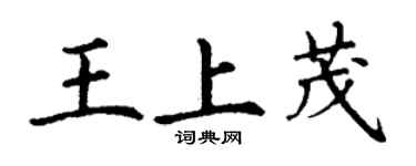 丁谦王上茂楷书个性签名怎么写