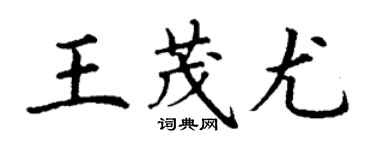 丁谦王茂尤楷书个性签名怎么写