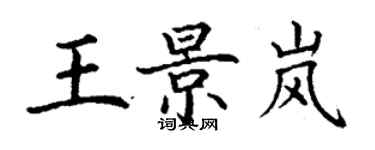 丁谦王景岚楷书个性签名怎么写
