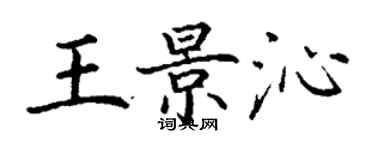丁谦王景沁楷书个性签名怎么写
