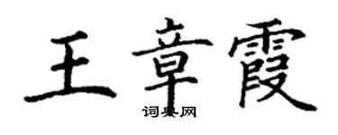 丁谦王章霞楷书个性签名怎么写