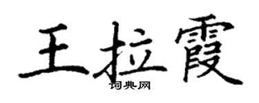 丁谦王拉霞楷书个性签名怎么写