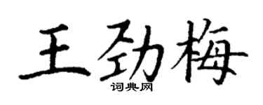 丁谦王劲梅楷书个性签名怎么写