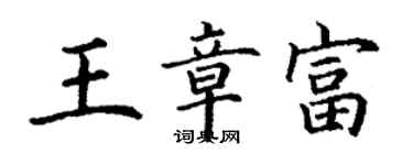 丁谦王章富楷书个性签名怎么写