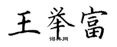 丁谦王举富楷书个性签名怎么写