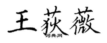 丁谦王荻薇楷书个性签名怎么写