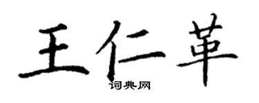 丁谦王仁革楷书个性签名怎么写