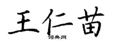 丁谦王仁苗楷书个性签名怎么写