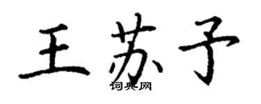 丁谦王苏予楷书个性签名怎么写