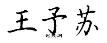 丁谦王予苏楷书个性签名怎么写