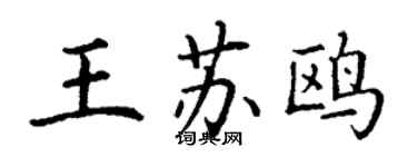 丁谦王苏鸥楷书个性签名怎么写