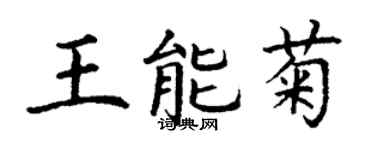 丁谦王能菊楷书个性签名怎么写
