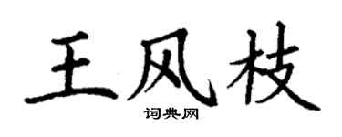 丁谦王风枝楷书个性签名怎么写
