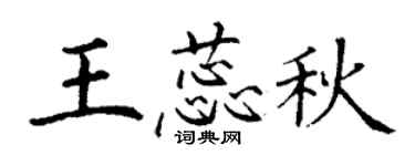 丁谦王蕊秋楷书个性签名怎么写