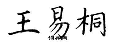 丁谦王易桐楷书个性签名怎么写