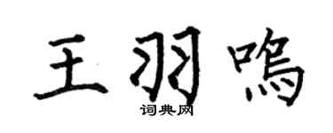 何伯昌王羽鸣楷书个性签名怎么写