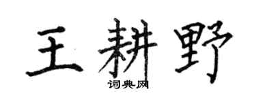 何伯昌王耕野楷书个性签名怎么写