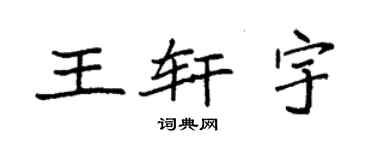 袁强王轩宇楷书个性签名怎么写