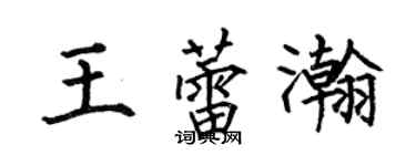 何伯昌王蕾瀚楷书个性签名怎么写