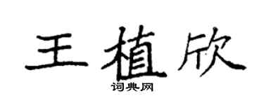 袁强王植欣楷书个性签名怎么写