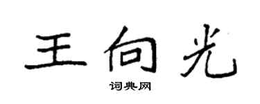 袁强王向光楷书个性签名怎么写