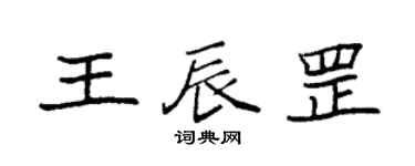 袁强王辰罡楷书个性签名怎么写